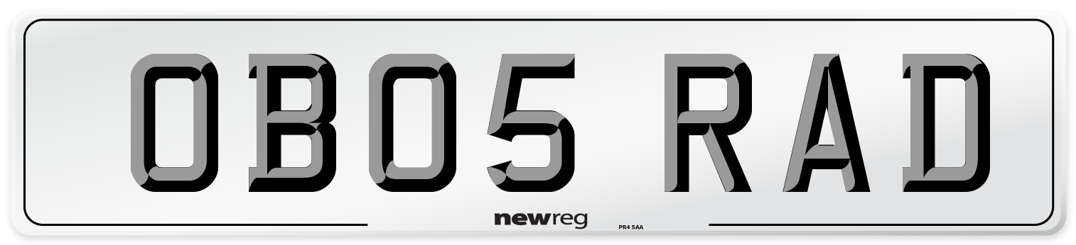 OB05 RAD Number Plate from New Reg